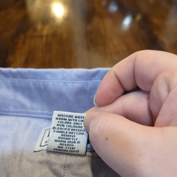 L.L. Bean Button Down Casual Light Blue Shirt Long Sleeves Size 2XL 100%Cotton - Picture 5 of 7